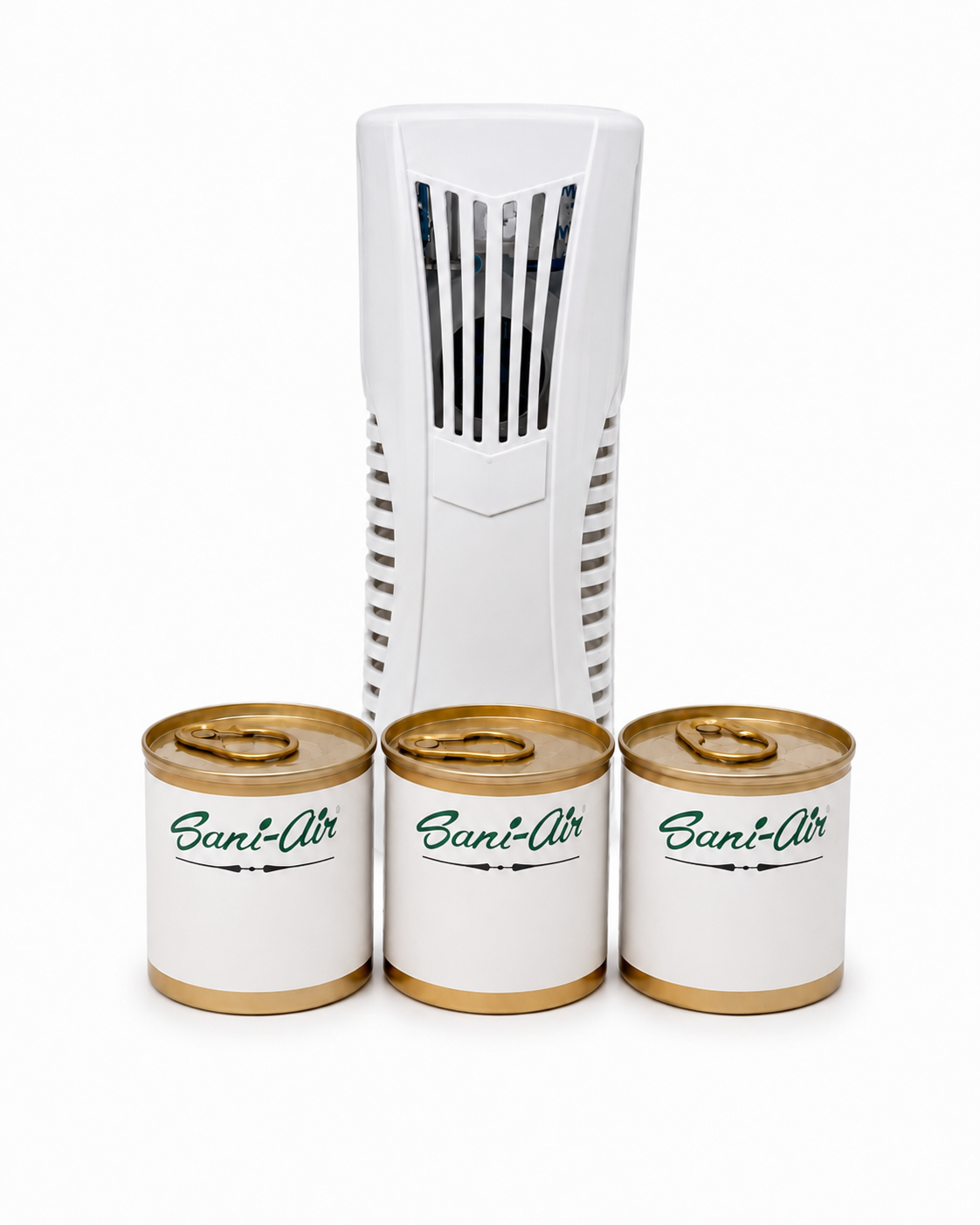 Pack 18 de Septiembre Dispensador API Blanco + 3 Latas Sani-Air