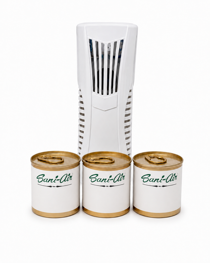 Pack 18 de Septiembre Dispensador API Blanco + 3 Latas Sani-Air