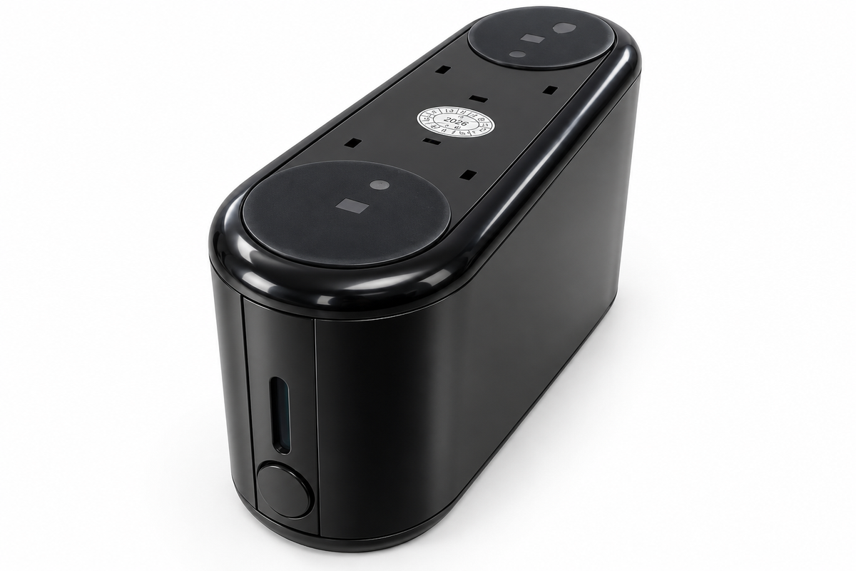 DISPENSADOR TOALLA INTERFOLIADA SOBREMESA PLÁSTICO NEGRO