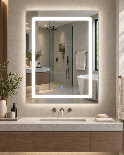 Espejo LED Rectangular para Baño 60 x 80 cm