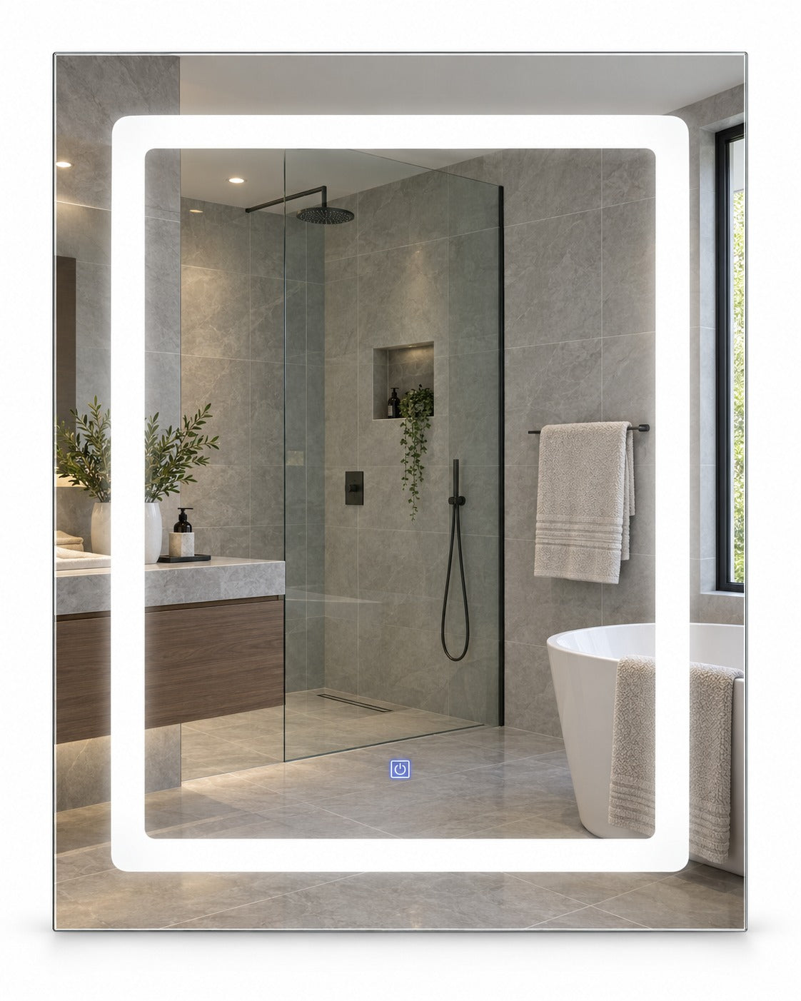 Espejo LED Rectangular para Baño 60 x 80 cm