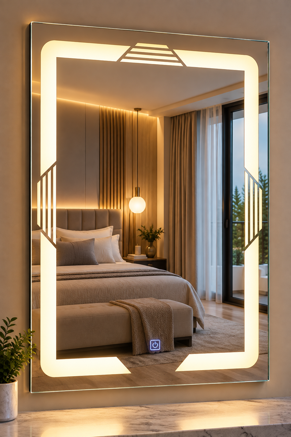 Espejo LED con Luz Perimetral para Baño 60 x 80 cm