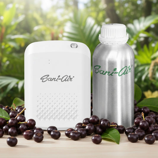 PACK AROMA + BOTELLA 1000ML AROMA ACAI BERRY SANI AIR + NEBULIZADORA M