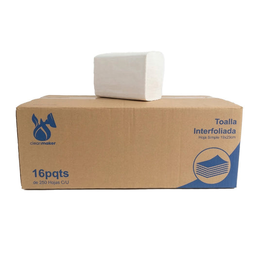Toalla Interfoliada H/S 19x23cm 16 PQTE X 250 Hojas C/U