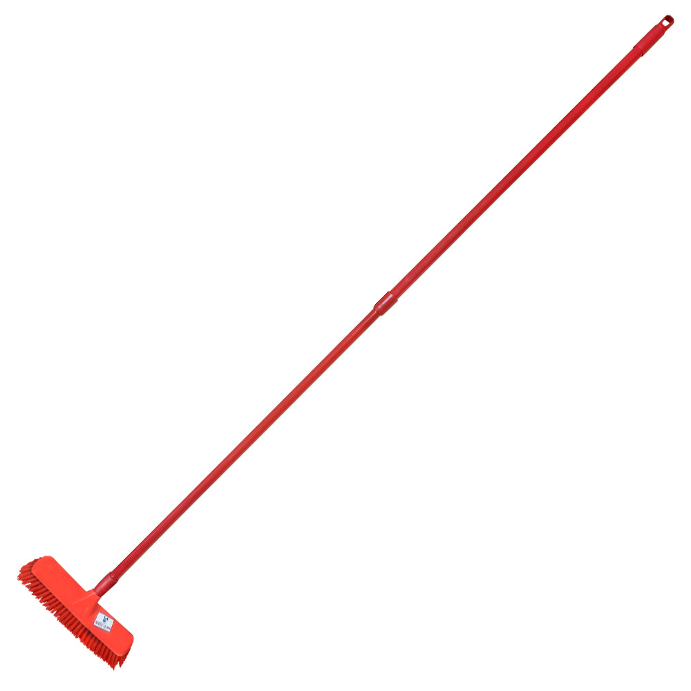 Pack Escobillón Rojo Tipo Municipal 4 cm + Palo Telescópico Rojo (82–150 cm)