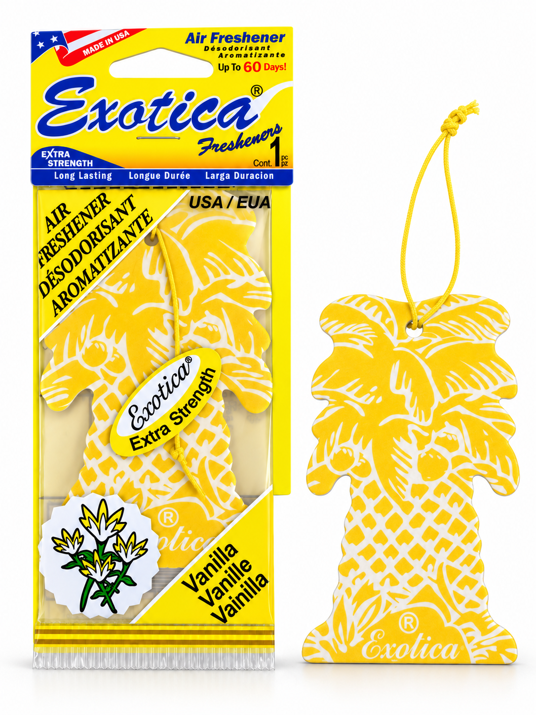 Pack 12 Unidades Aromatizante Palmera Exotica Vainilla para Auto