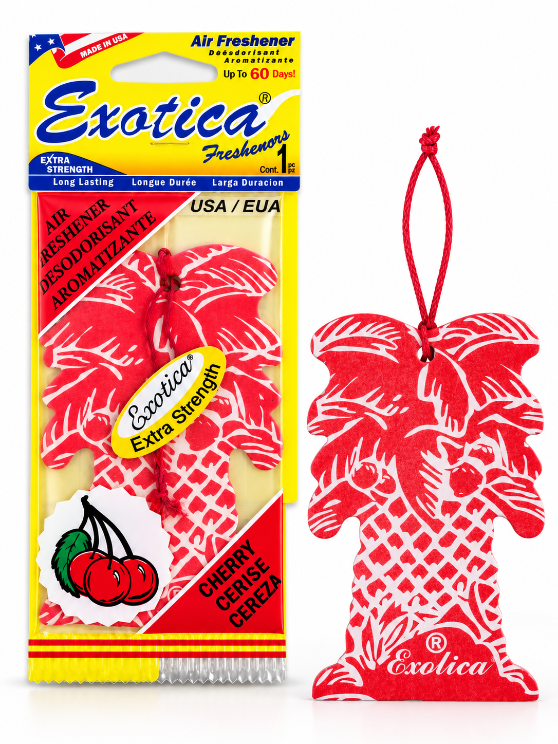 Pack 12 Unidades Aromatizante Palmera Exotica Cherry Cereza para Auto