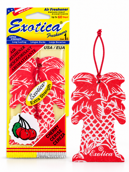Pack 12 Unidades Aromatizante Palmera Exotica Cherry Cereza para Auto