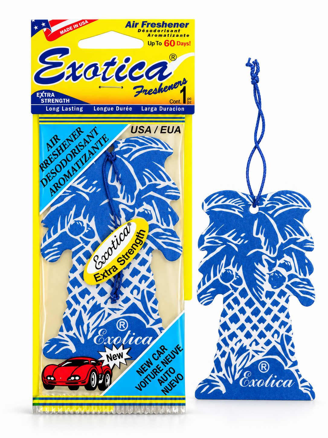 Pack 12 Unidades Aromatizante Palmera Exotica New Car para Auto