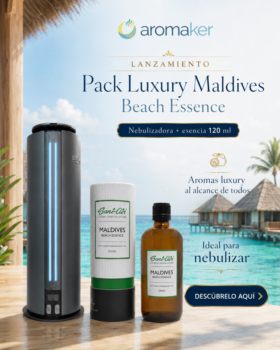 Pack Esencia Luxury Maldives 120ml + Nebulizadora B-Air