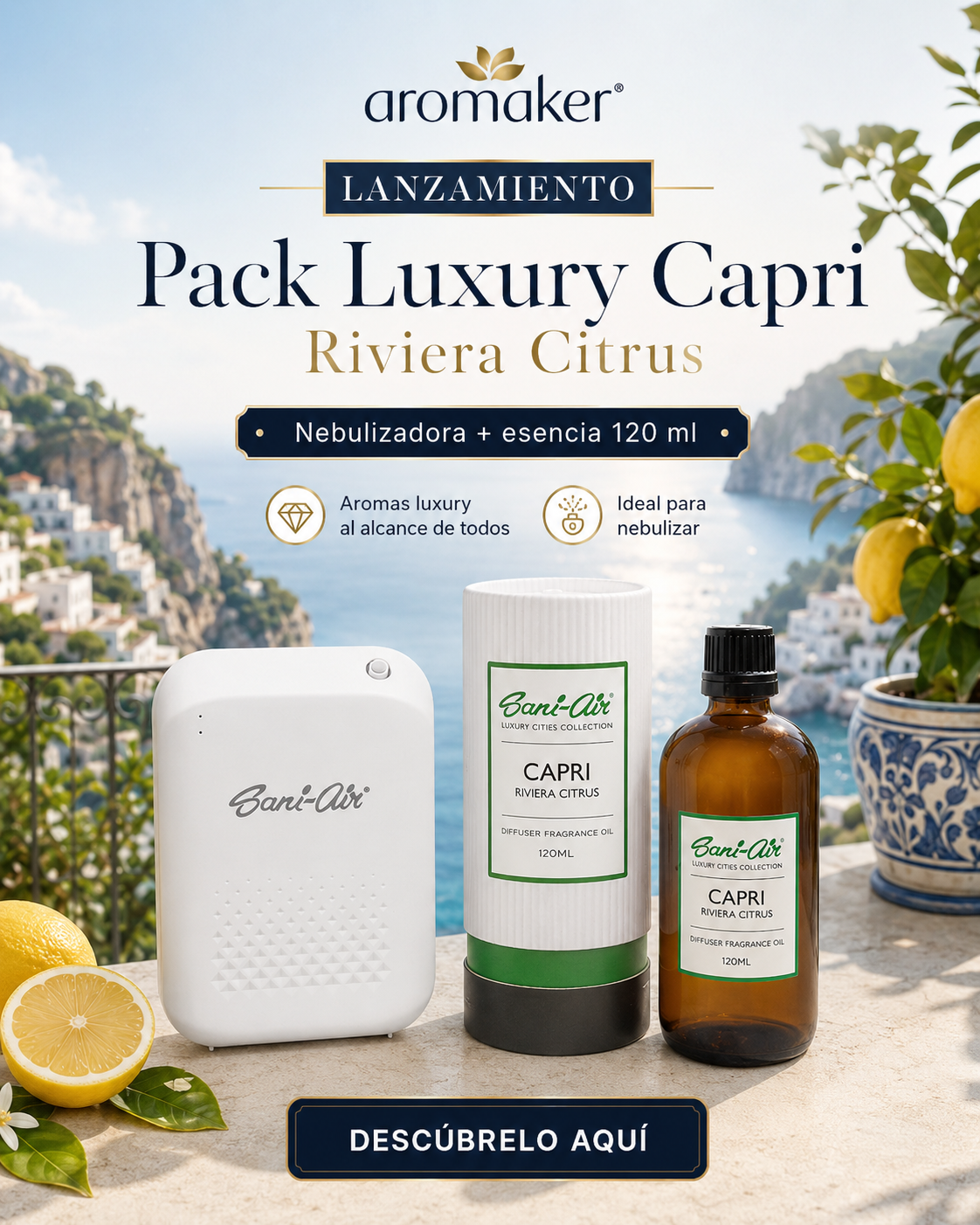 Pack Esencia Luxury Capri 120ml + Nebulizadora Sani-Air S