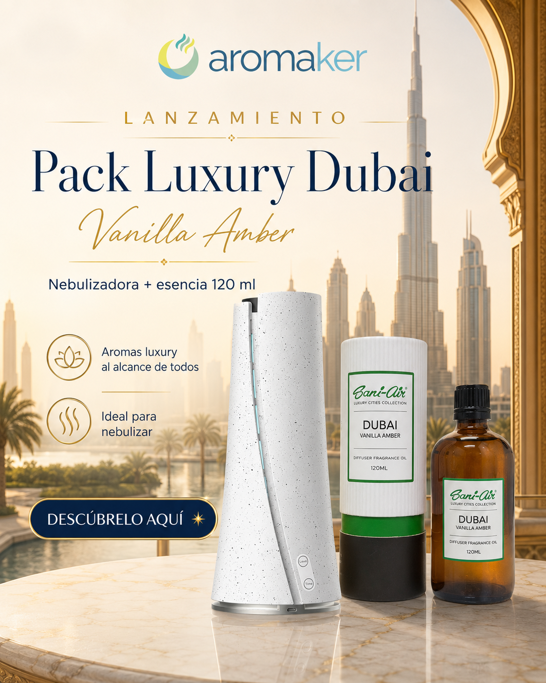 Pack Esencia Luxury Dubai 120ml + Nebulizadora C-Air