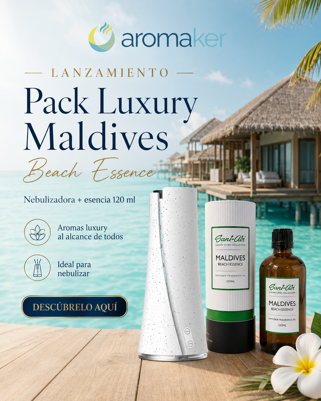 Pack Esencia Luxury Maldives 120ml + Nebulizadora C-Air
