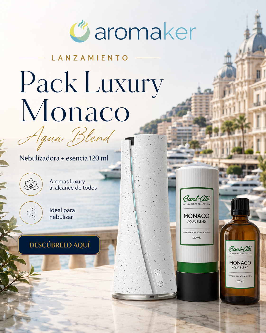 Pack Esencia Luxury Monaco 120ml + Nebulizadora C-Air