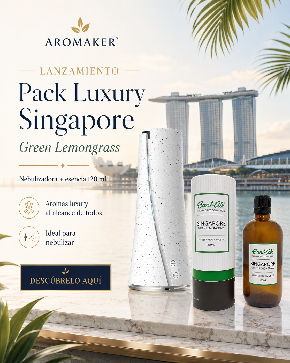 Pack Esencia Luxury Singapore 120ml + Nebulizadora C-Air