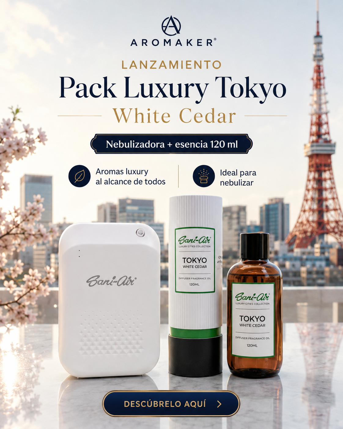 Pack Esencia Luxury Tokyo 120ml + Nebulizadora Sani-Air M