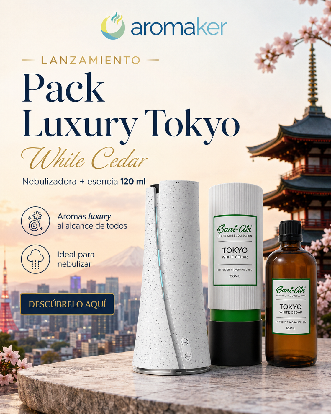 Pack Esencia Luxury Tokyo 120ml + Nebulizadora C-Air