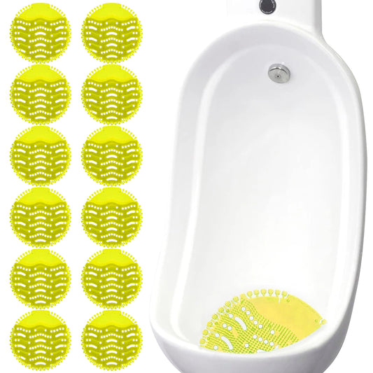 12 Tapetes Urinarios Redondos Amarillo Cítrico