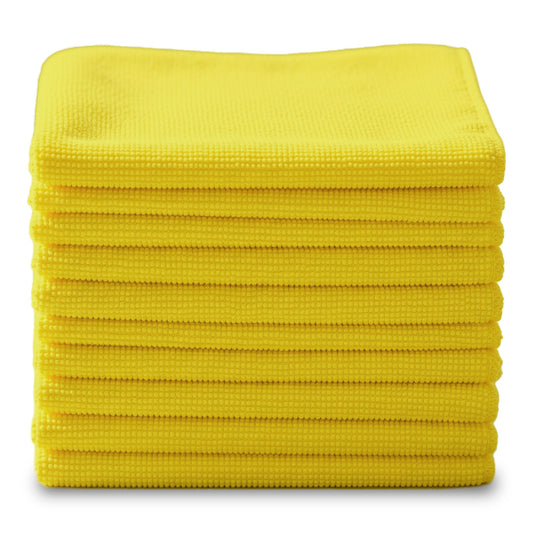 10 Traperos Simples De Microfibra Con Ojal Amarillo 70x53 cm