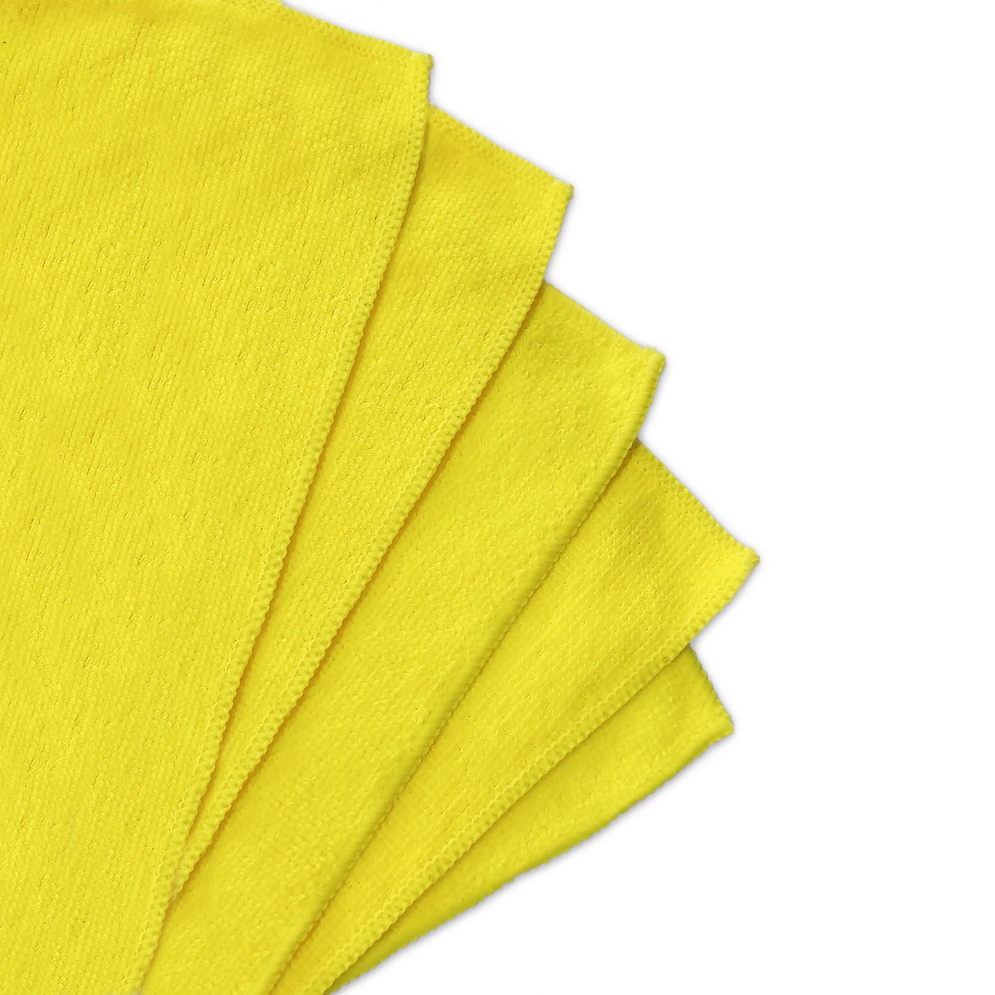 5 Traperos Simples De Microfibra Con Ojal Amarillo 70x53 cm