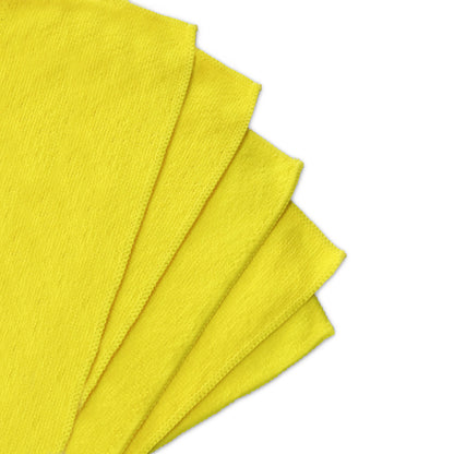 5 Traperos Simples De Microfibra Con Ojal Amarillo 70x53 cm