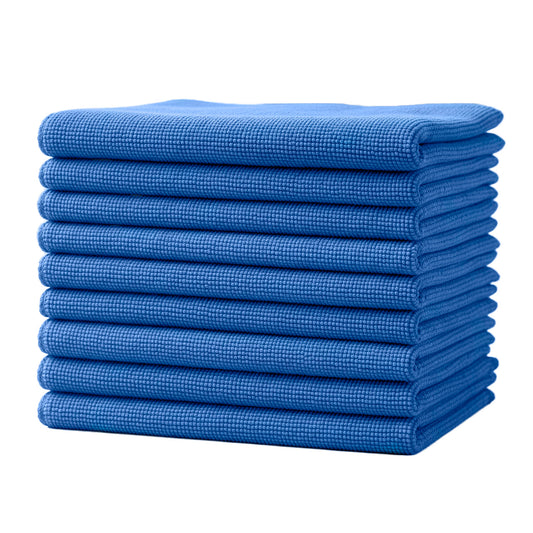 10 Traperos Simples De Microfibra Con Ojal Azul 70x53 cm