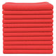 10 Traperos Simples De Microfibra Con Ojal Rojo 70x53 cm