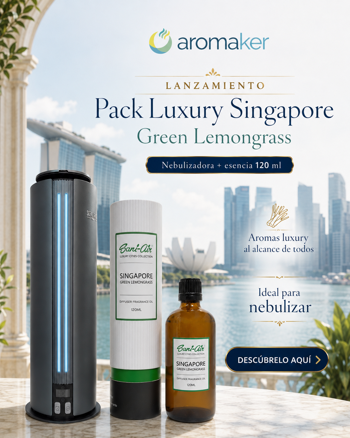 Pack Esencia Luxury Singapore 120ml + Nebulizadora B-Air