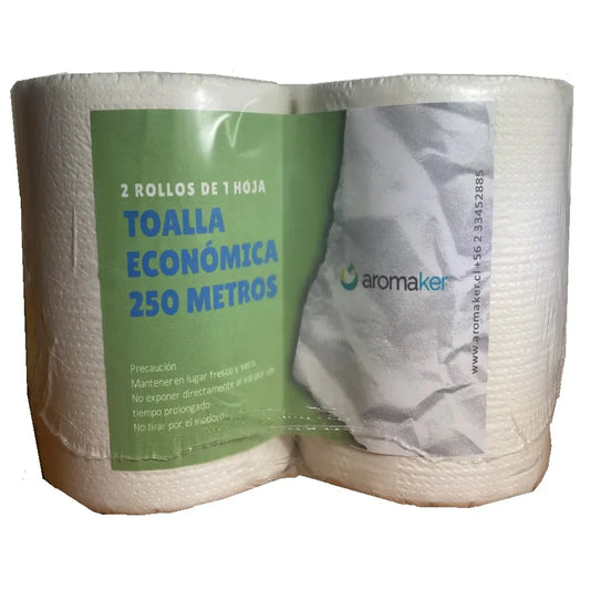 TOALLA ECONÓMICA 250 M X 2 H/S AROMAKER