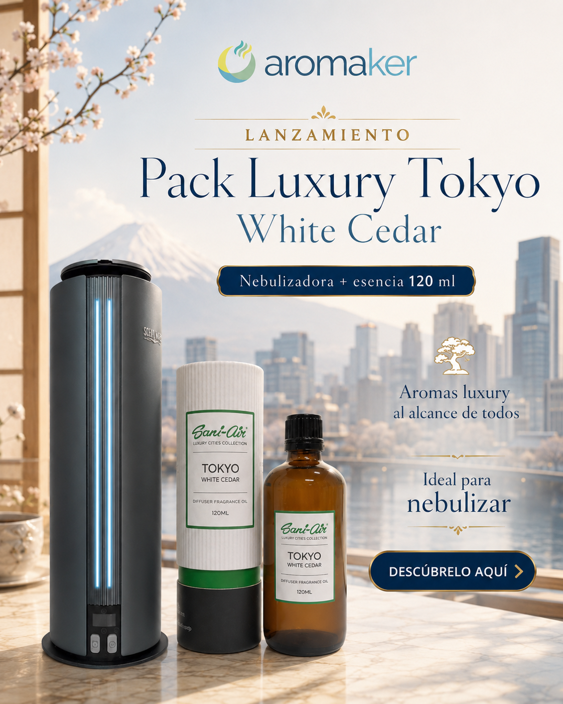 Pack Esencia Luxury Tokio 120ml + Nebulizadora B-Air