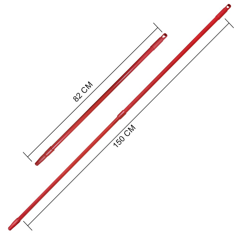 Escobillón Municipal Azul 4 cm con Mango Extensible Rojo (82-150 cm)