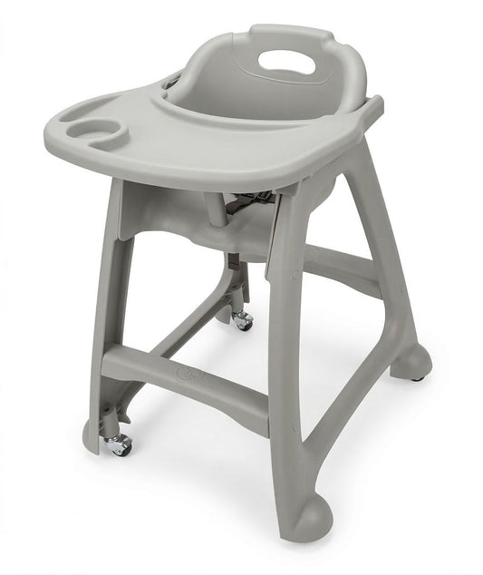 Silla de comedor Deluxe para bebe, con ruedas y mesita