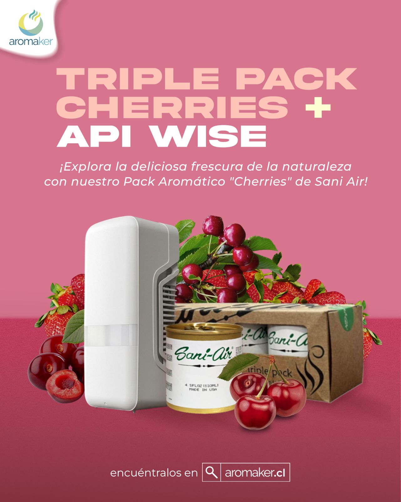 Pack WISE + Tripack Sani Air Aromas Cherries x3