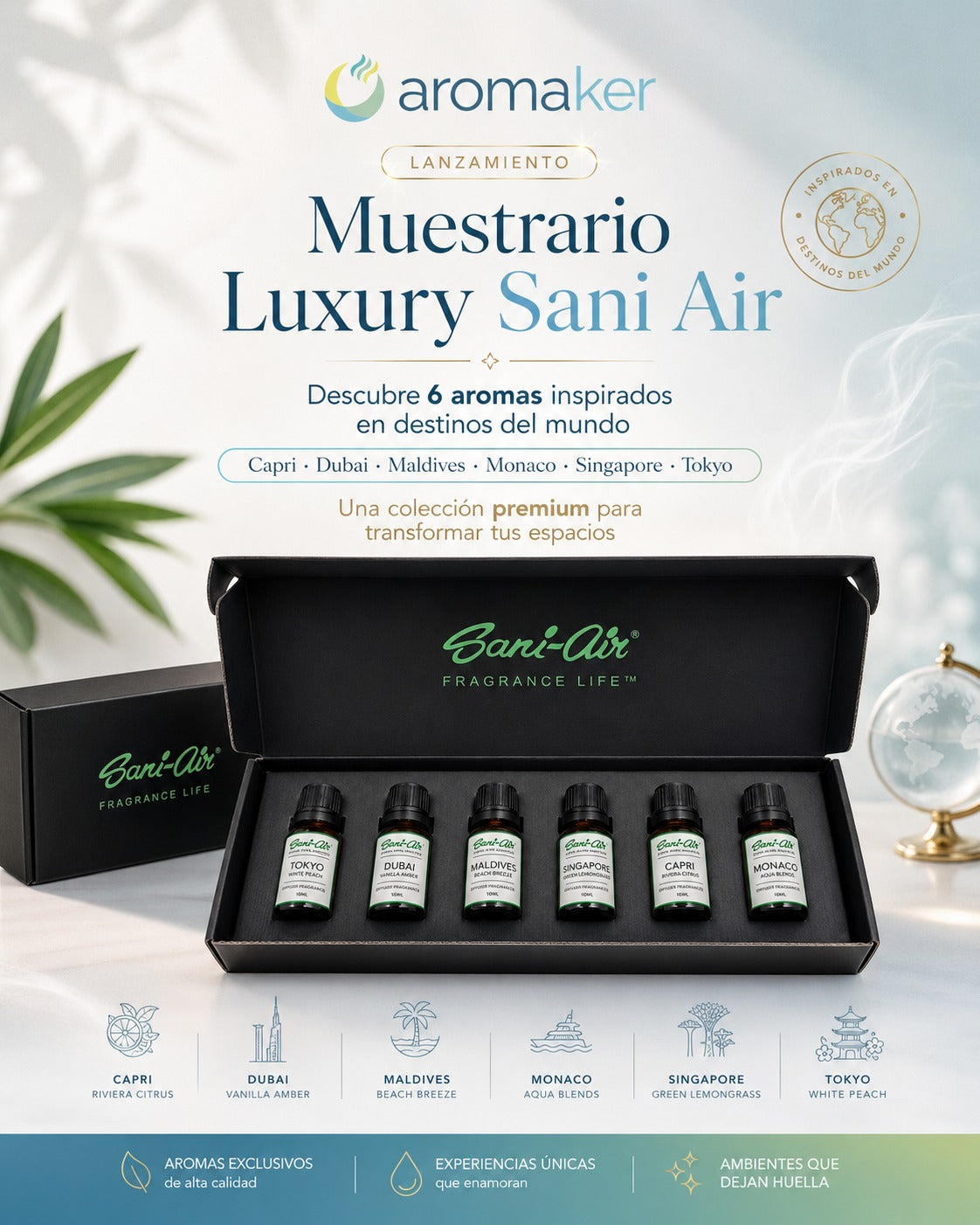 Muestrario Luxury Sani-Air 6 Unidades de 10ml