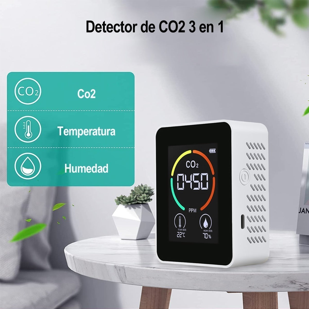 Medidor de CO2 Temperatura y Humedad