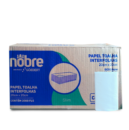 CAJA TOALLA DE PAPEL INTERFOLIADO SLIM 6 PAQUETES DE 333 HOJAS 20X20CM 2.000 hojas
