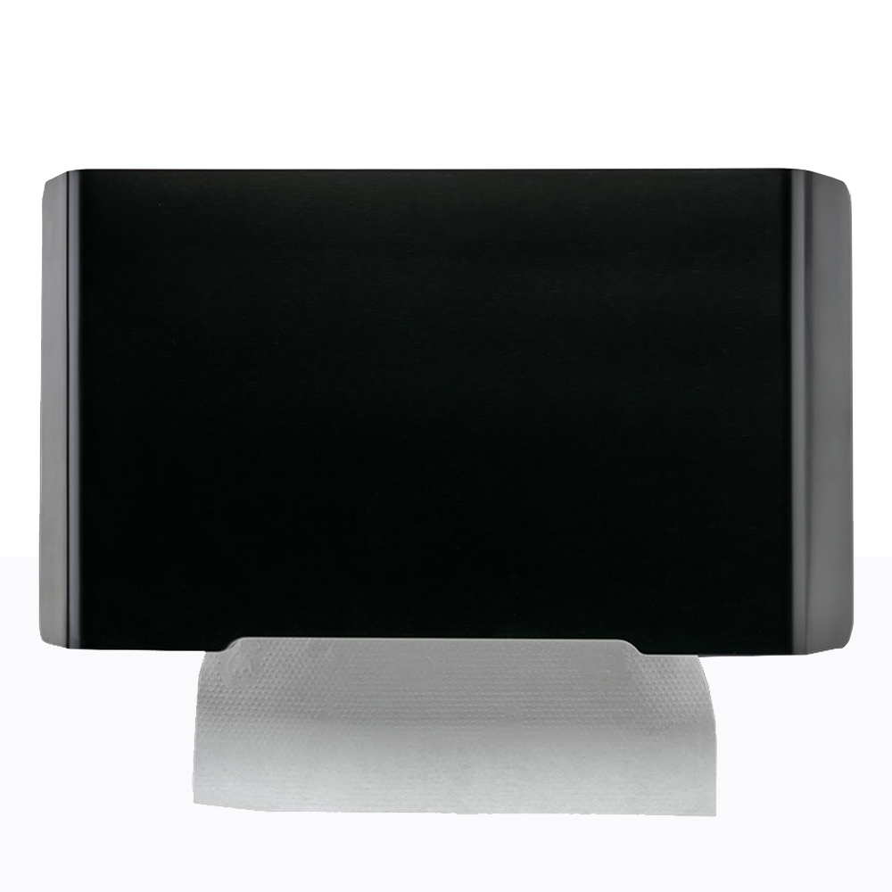 DISPENSADOR TOALLA INTERFOLIADA FRONTAL DE ACERO INOXIDABLE NEGRO